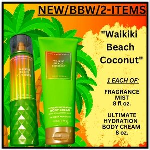 🔥2-ITEMS "WAIKIKI BEACH COCONUT"/NEW/BBW/MIST & CREAM